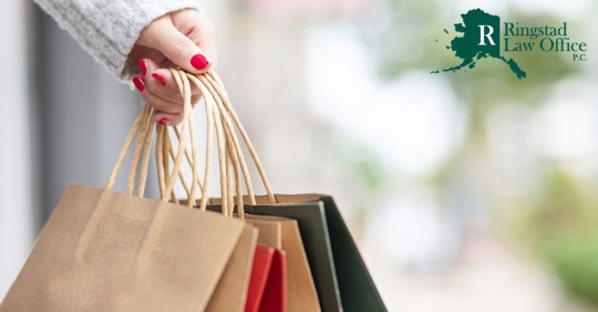 person holiday shopping